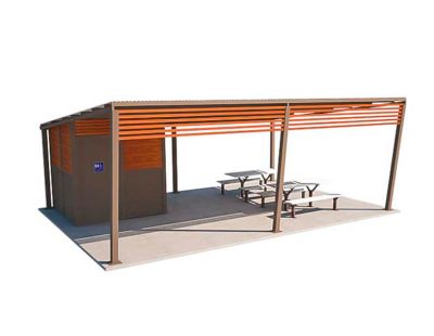 Atlantis 1 Shelter Toilet Building with Gally and Cedar colour scheme